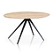 Round wooden dining table